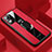 Custodia Silicone Morbida In Pelle Cover con Magnetico Anello Supporto PB1 per Xiaomi Mi 11X Pro 5G Rosso
