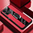 Custodia Silicone Morbida In Pelle Cover con Magnetico Anello Supporto PB1 per Xiaomi Poco X5 Pro 5G Rosso