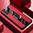 Custodia Silicone Morbida In Pelle Cover con Magnetico Anello Supporto PB1 per Xiaomi Redmi Note 10 5G Rosso
