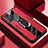 Custodia Silicone Morbida In Pelle Cover con Magnetico Anello Supporto PB2 per Xiaomi Poco F4 GT 5G Rosso