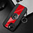 Custodia Silicone Morbida In Pelle Cover con Magnetico Anello Supporto per Apple iPhone 13 Mini Rosso