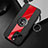 Custodia Silicone Morbida In Pelle Cover con Magnetico Anello Supporto per Apple iPhone 14 Pro Max Rosso