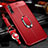 Custodia Silicone Morbida In Pelle Cover con Magnetico Anello Supporto per Huawei Enjoy 10S Rosso