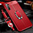 Custodia Silicone Morbida In Pelle Cover con Magnetico Anello Supporto per Oppo K5 Rosso