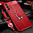 Custodia Silicone Morbida In Pelle Cover con Magnetico Anello Supporto per Oppo K9 5G Rosso