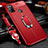 Custodia Silicone Morbida In Pelle Cover con Magnetico Anello Supporto per Samsung Galaxy M30s Rosso