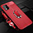 Custodia Silicone Morbida In Pelle Cover con Magnetico Anello Supporto per Xiaomi Mi 10 Lite Rosso