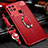 Custodia Silicone Morbida In Pelle Cover con Magnetico Anello Supporto per Xiaomi POCO C31 Rosso