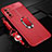 Custodia Silicone Morbida In Pelle Cover con Magnetico Anello Supporto S01 per Huawei Mate 40 Lite 5G Rosso