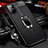 Custodia Silicone Morbida In Pelle Cover con Magnetico Anello Supporto S01 per OnePlus 8T 5G Nero