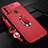 Custodia Silicone Morbida In Pelle Cover con Magnetico Anello Supporto S01 per Oppo A11s Rosso