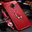 Custodia Silicone Morbida In Pelle Cover con Magnetico Anello Supporto S01 per Vivo Nex 3 5G Rosso