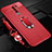 Custodia Silicone Morbida In Pelle Cover con Magnetico Anello Supporto S01 per Xiaomi Redmi 9 Prime India Rosso