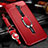 Custodia Silicone Morbida In Pelle Cover con Magnetico Anello Supporto S02 per Oppo Reno2 Rosso