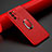 Custodia Silicone Morbida In Pelle Cover con Magnetico Anello Supporto S02 per Samsung Galaxy S21 FE 5G Rosso