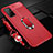 Custodia Silicone Morbida In Pelle Cover con Magnetico Anello Supporto S03 per Huawei Honor 30S Rosso