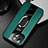 Custodia Silicone Morbida In Pelle Cover con Magnetico Anello Supporto S04 per Apple iPhone 14 Verde