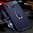 Custodia Silicone Morbida In Pelle Cover con Magnetico Anello Supporto T01 per Huawei Honor 20i Blu