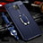 Custodia Silicone Morbida In Pelle Cover con Magnetico Anello Supporto T01 per Huawei Mate 20 Pro Blu