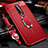 Custodia Silicone Morbida In Pelle Cover con Magnetico Anello Supporto T01 per OnePlus 8 Rosso