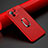 Custodia Silicone Morbida In Pelle Cover con Magnetico Anello Supporto T01 per Xiaomi Mi 11 Lite 4G Rosso