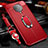 Custodia Silicone Morbida In Pelle Cover con Magnetico Anello Supporto T01 per Xiaomi Poco F2 Pro Rosso