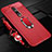 Custodia Silicone Morbida In Pelle Cover con Magnetico Anello Supporto T02 per Xiaomi Mi 9T Rosso