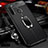 Custodia Silicone Morbida In Pelle Cover con Magnetico Anello Supporto T02 per Xiaomi Redmi Note 8T Nero