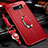 Custodia Silicone Morbida In Pelle Cover con Magnetico Anello Supporto T03 per Samsung Galaxy S10e Rosso