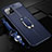 Custodia Silicone Morbida In Pelle Cover con Magnetico Anello Supporto T04 per Apple iPhone 11 Pro Max