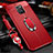 Custodia Silicone Morbida In Pelle Cover con Magnetico Anello Supporto T04 per Huawei Mate 20 Rosso