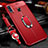 Custodia Silicone Morbida In Pelle Cover con Magnetico Anello Supporto Z01 per Huawei P30 Lite New Edition Rosso