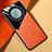 Custodia Silicone Morbida In Pelle Cover con Magnetico per Huawei Honor X9a 5G Arancione