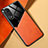 Custodia Silicone Morbida In Pelle Cover con Magnetico per Oppo A18 Arancione