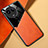 Custodia Silicone Morbida In Pelle Cover con Magnetico per Realme V50 5G Arancione