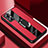 Custodia Silicone Morbida In Pelle Cover con Magnetico S01 per Oppo F21s Pro 5G Rosso