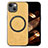 Custodia Silicone Morbida In Pelle Cover con Magnetico S02D per Apple iPhone 14 Giallo