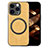 Custodia Silicone Morbida In Pelle Cover con Magnetico S02D per Apple iPhone 15 Pro Giallo