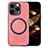 Custodia Silicone Morbida In Pelle Cover con Magnetico S02D per Apple iPhone 15 Pro Max Rosa
