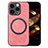 Custodia Silicone Morbida In Pelle Cover con Magnetico S02D per Apple iPhone 15 Pro Rosa