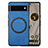 Custodia Silicone Morbida In Pelle Cover con Magnetico S02D per Google Pixel 6a 5G Blu