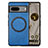Custodia Silicone Morbida In Pelle Cover con Magnetico S02D per Google Pixel 7a 5G Blu
