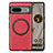 Custodia Silicone Morbida In Pelle Cover con Magnetico S02D per Google Pixel 7a 5G Rosso