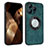 Custodia Silicone Morbida In Pelle Cover con Magnetico S07D per Apple iPhone 14 Pro Max Verde