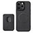 Custodia Silicone Morbida In Pelle Cover con Magnetico S08D per Apple iPhone 14 Pro Max Nero