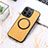 Custodia Silicone Morbida In Pelle Cover con Magnetico S11D per Apple iPhone 14 Pro Giallo