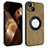 Custodia Silicone Morbida In Pelle Cover con Magnetico S14D per Apple iPhone 13 Marrone