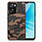 Custodia Silicone Morbida In Pelle Cover S01D per Oppo A77s Marrone