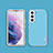 Custodia Silicone Morbida In Pelle Cover S04 per Samsung Galaxy S23 Plus 5G Cielo Blu