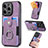 Custodia Silicone Morbida In Pelle Cover SD12 per Apple iPhone 14 Pro Lavanda